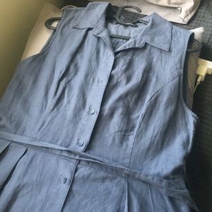 Banana republic blue long button down dress